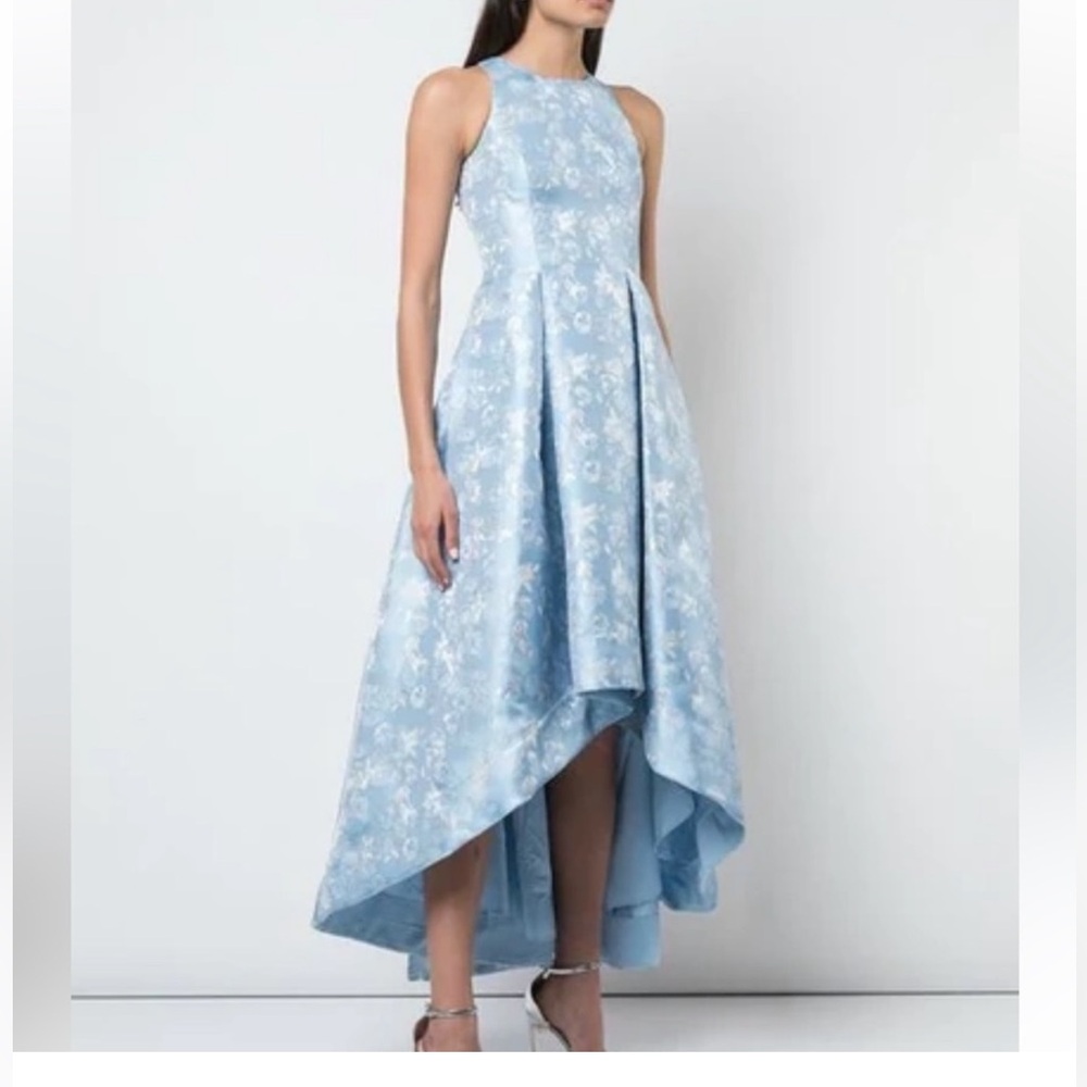 Aidan Mattox Elegant Blue Floral High-Low Dress